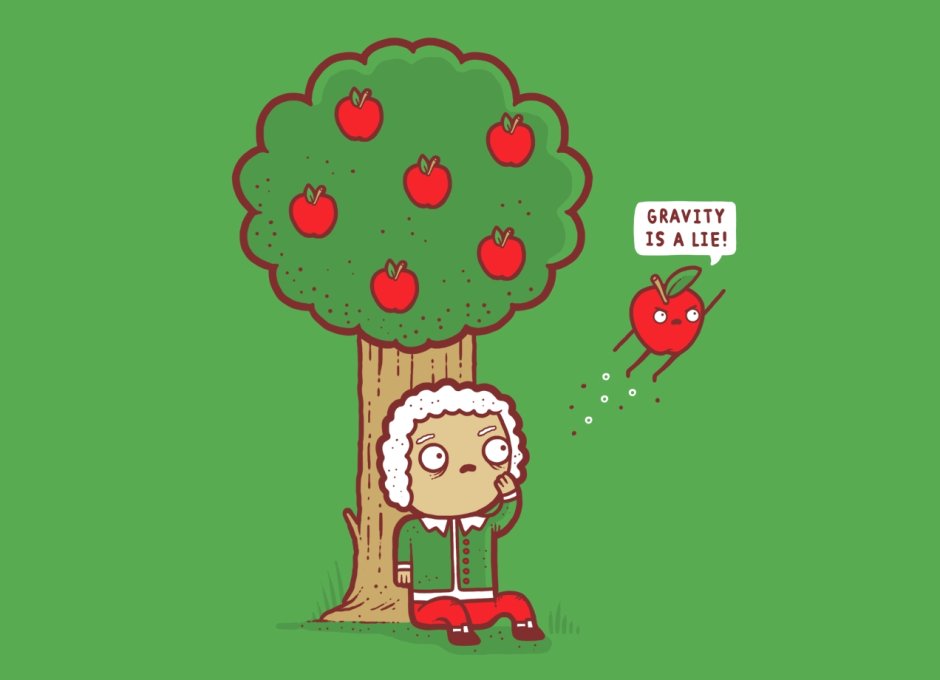 Исаак Ньютон под яблоней