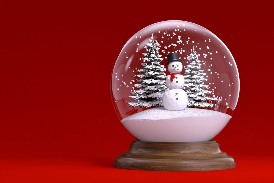 Снежный шар с домиком 3d