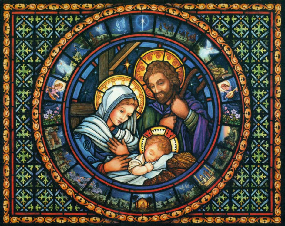 Рождение Иисуса Христа витраж