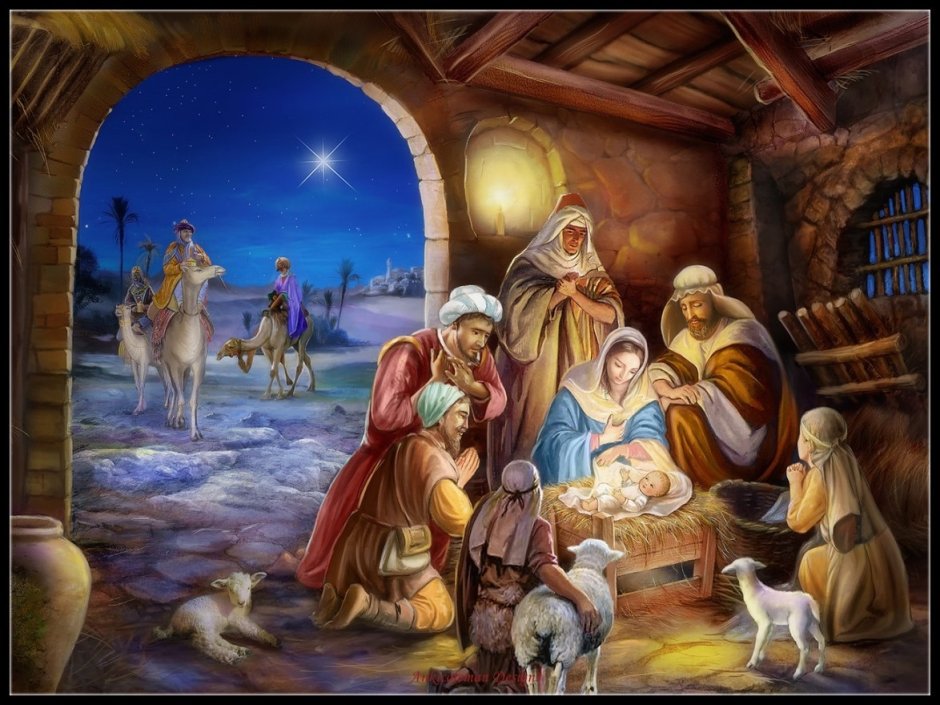 Трафарет рождение Иисуса