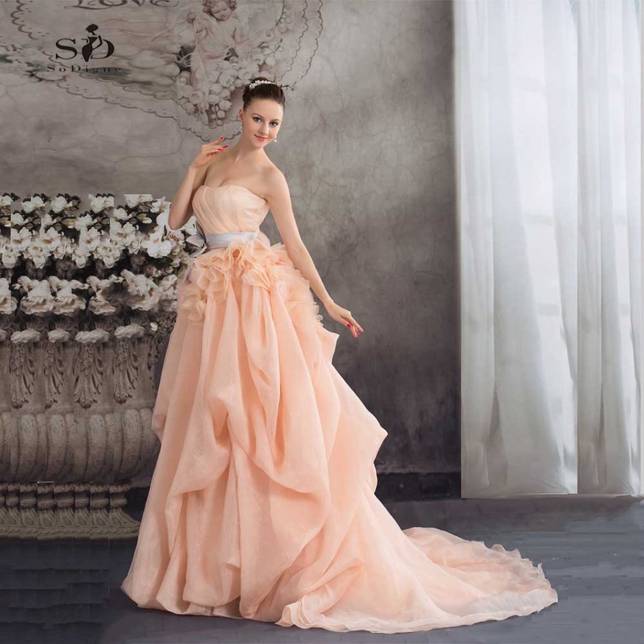 Платья персикового цвета на свадьбу