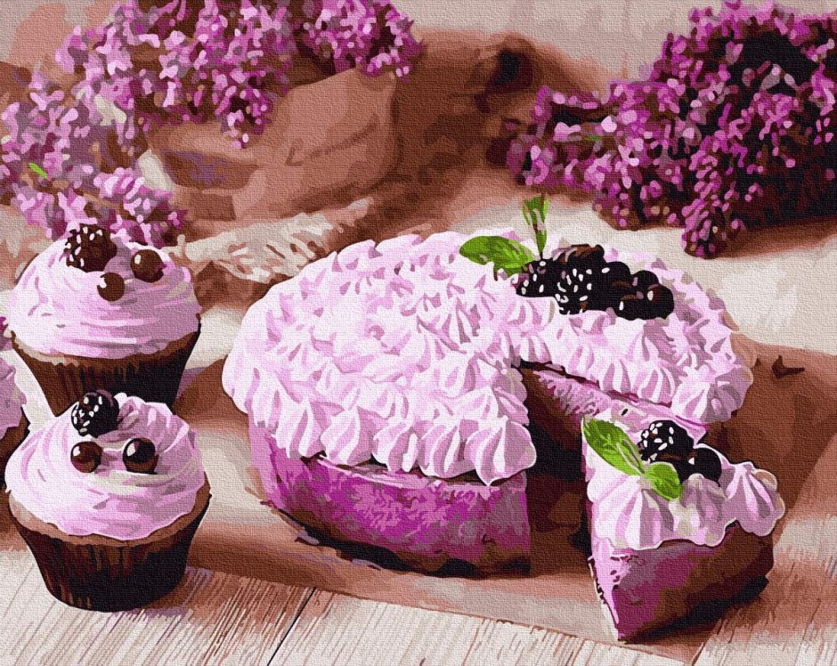 Фиолетовые пирожные