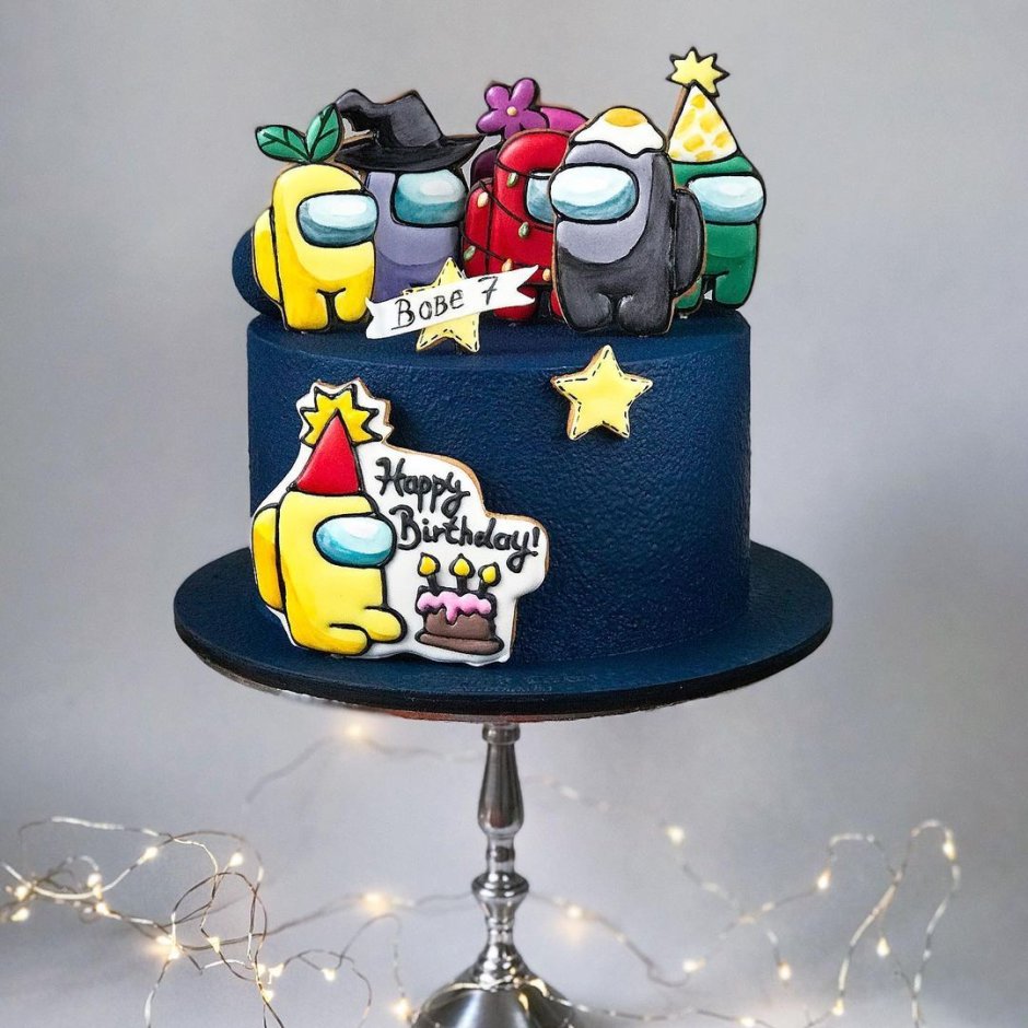 Торт в стиле АМОНГАС на день рождения для мальчика