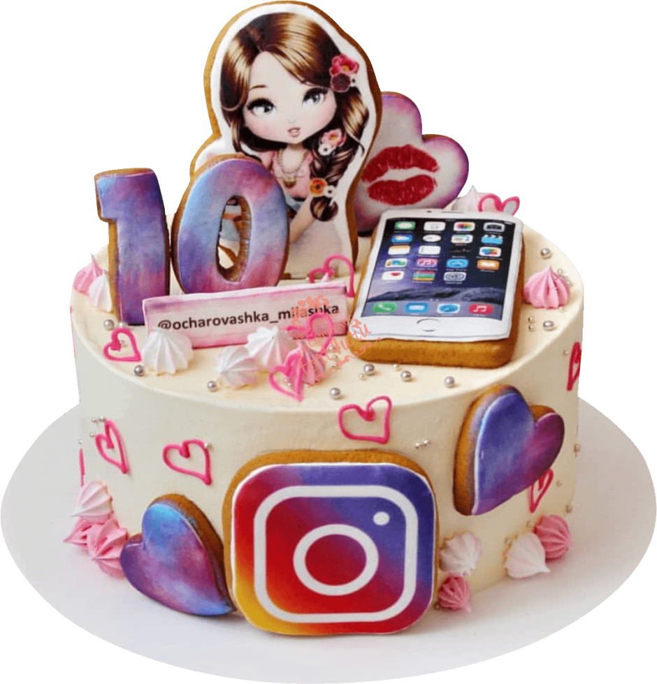 Торт с фотопечатью для девочки 10 лет