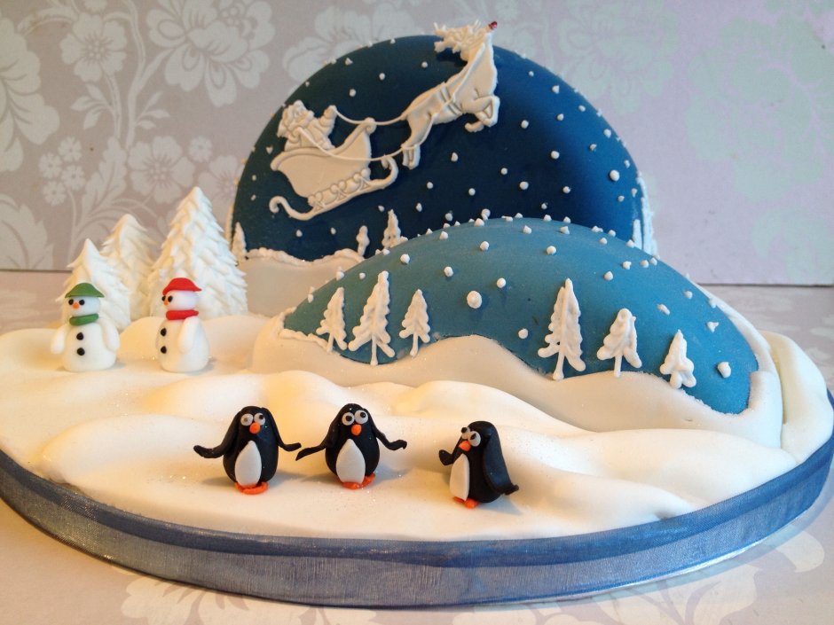 Новогодние тортики с пингвинами