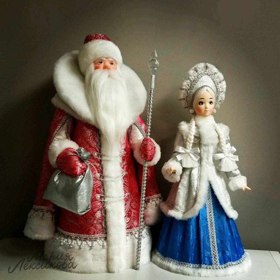 Дед Мороз и Снегурочка фигурки под елку