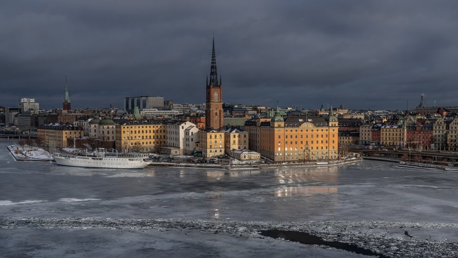 Зимний Стокгольм Швеция новогодный