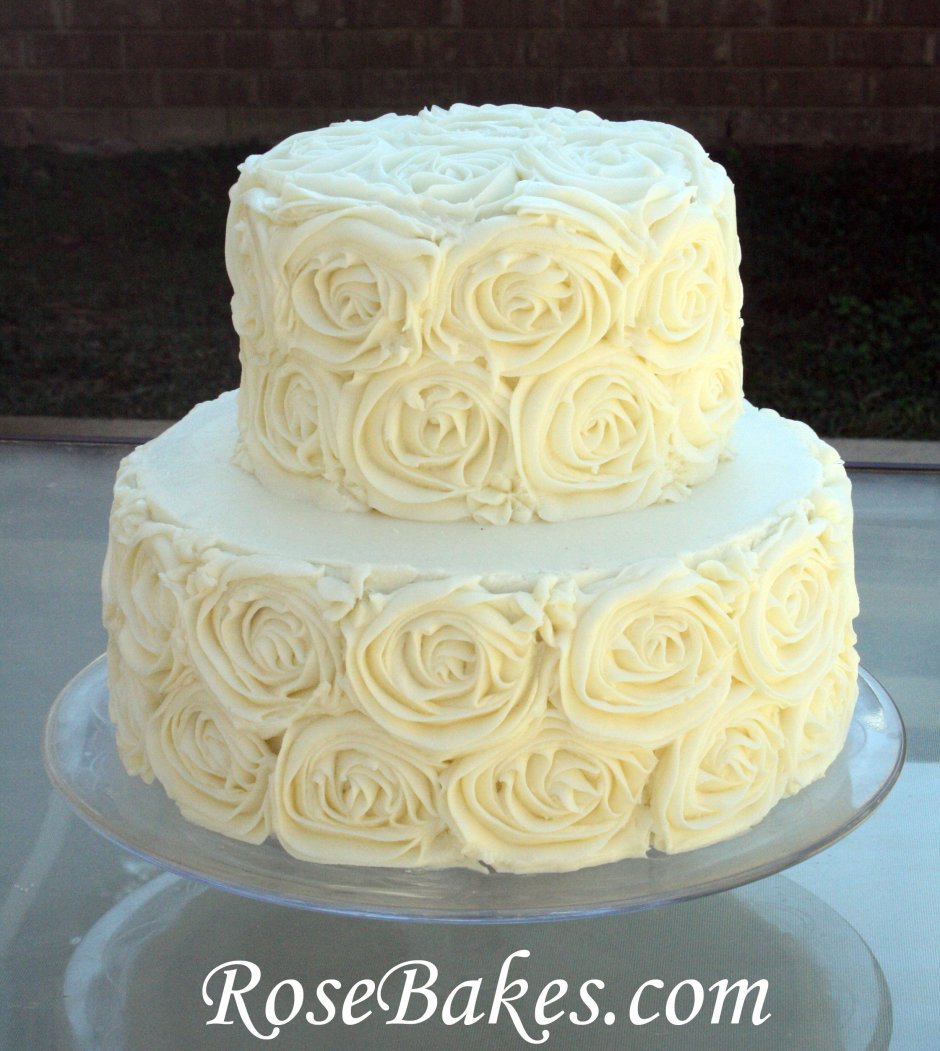 Двухъярусные торты с крема на свадьбу