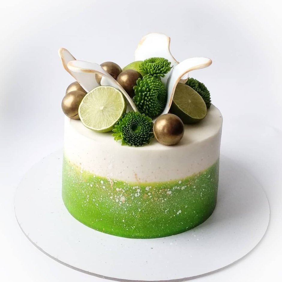 Торт зелено золотистый