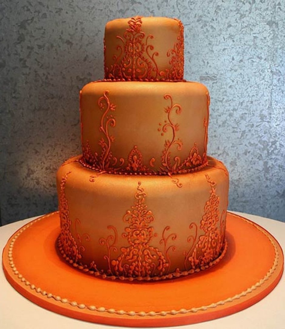 Желто оранжевый торт