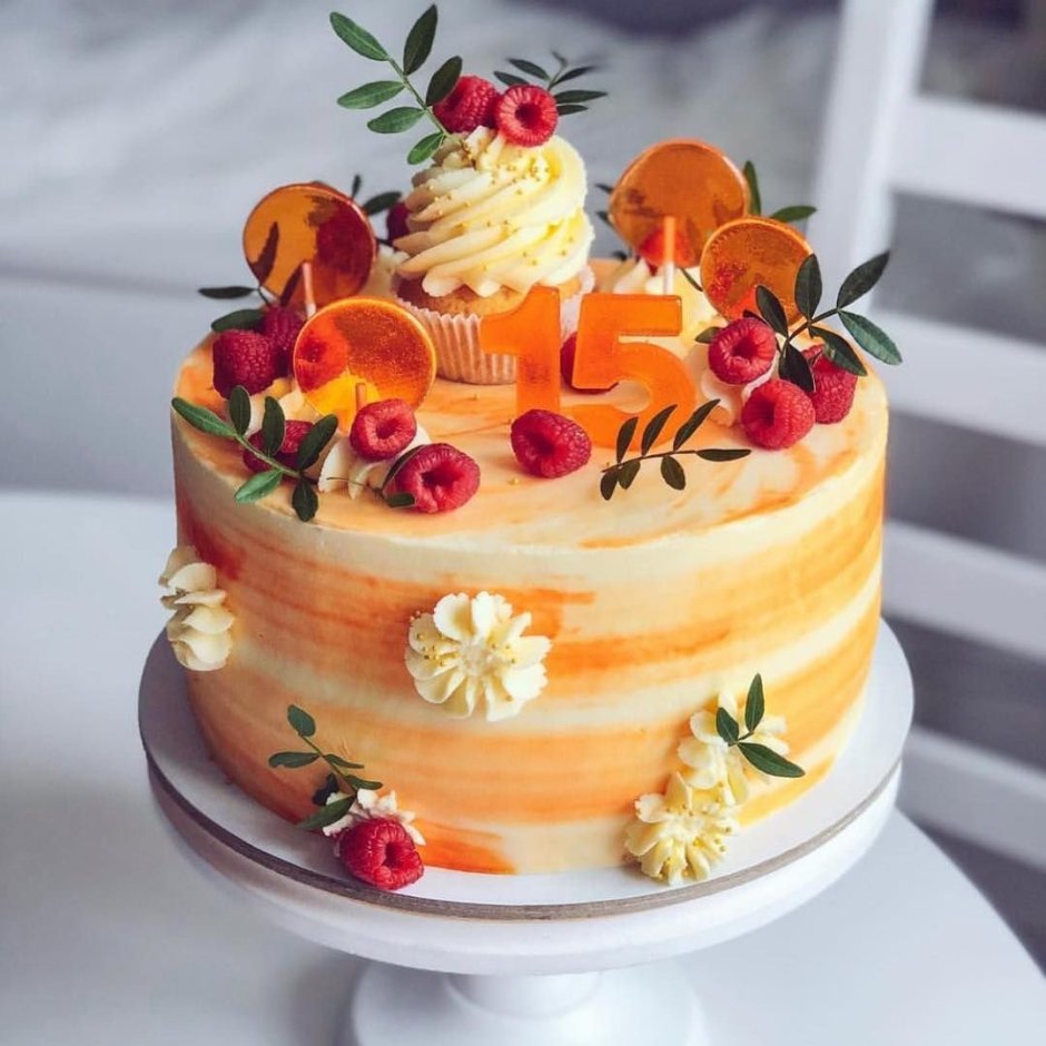 Торт оранжевой для свадьба