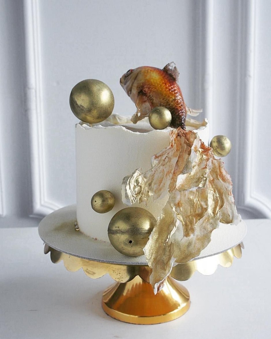 Декор для торта Золотая рыбка
