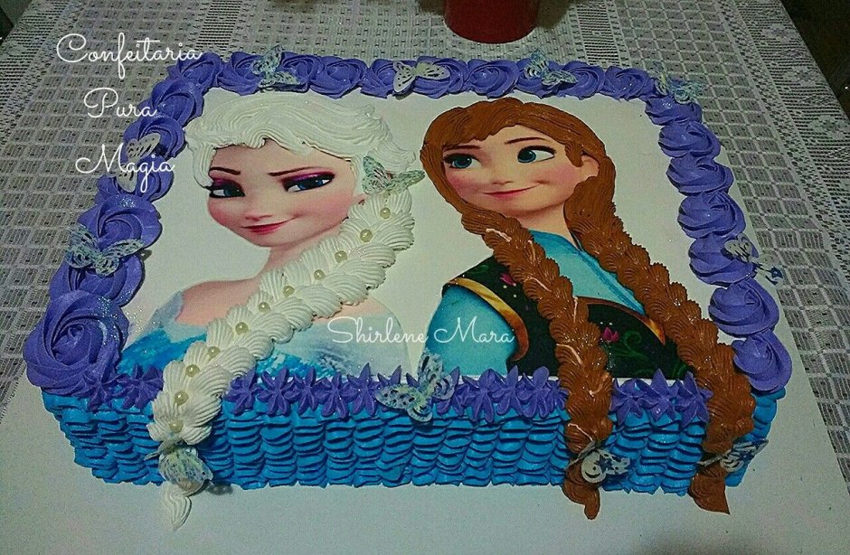 Кремовый торт Эльза и Анна