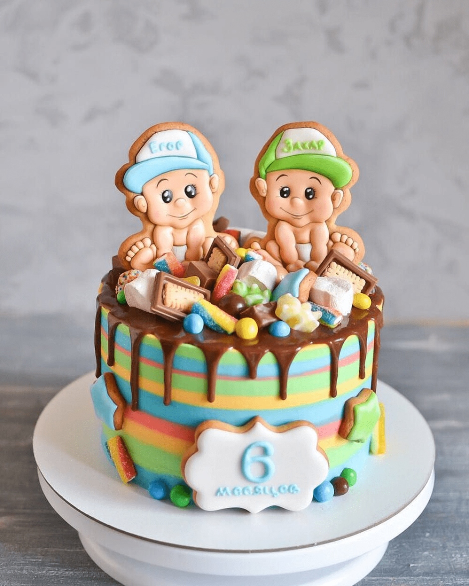 Торт для двойни мальчиков