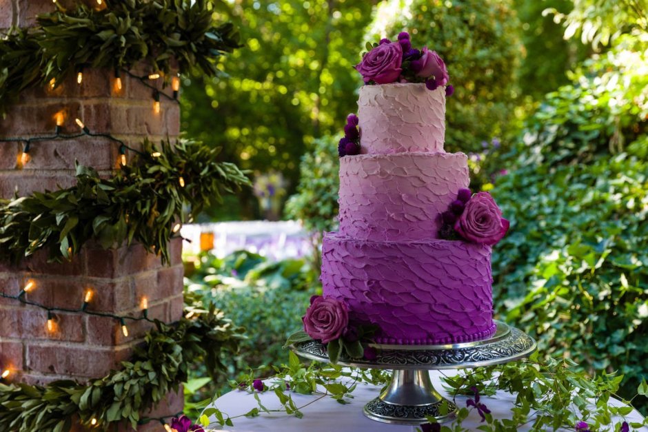 Бело фиолетовый торт