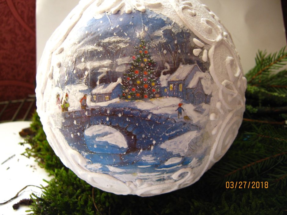 Новогодние елочные шары из папье-маше - купить в интернет-магазине manikyrsha.ru