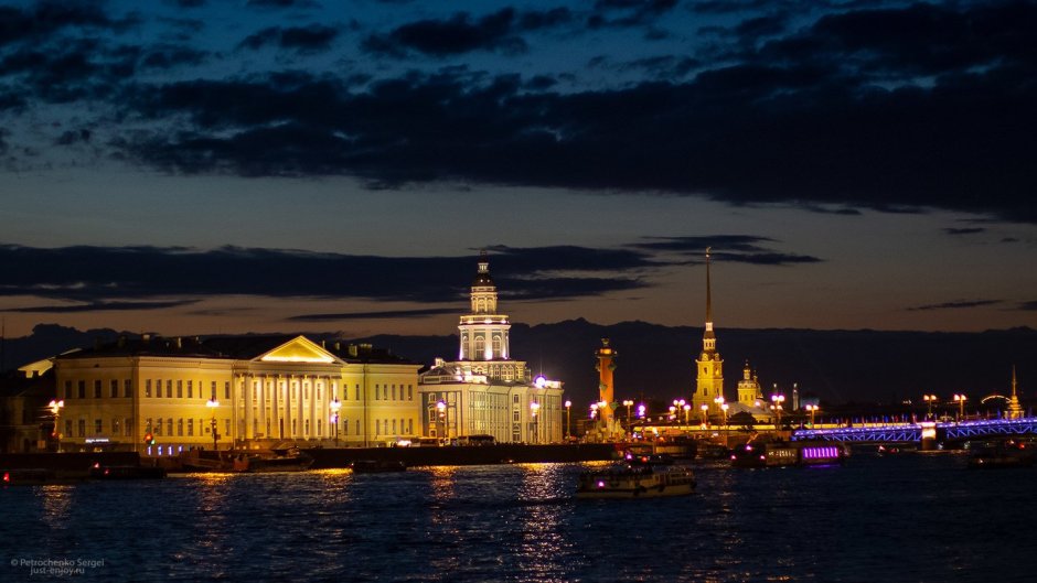 Ночной Санкт-Петербург Петропавловская крепость