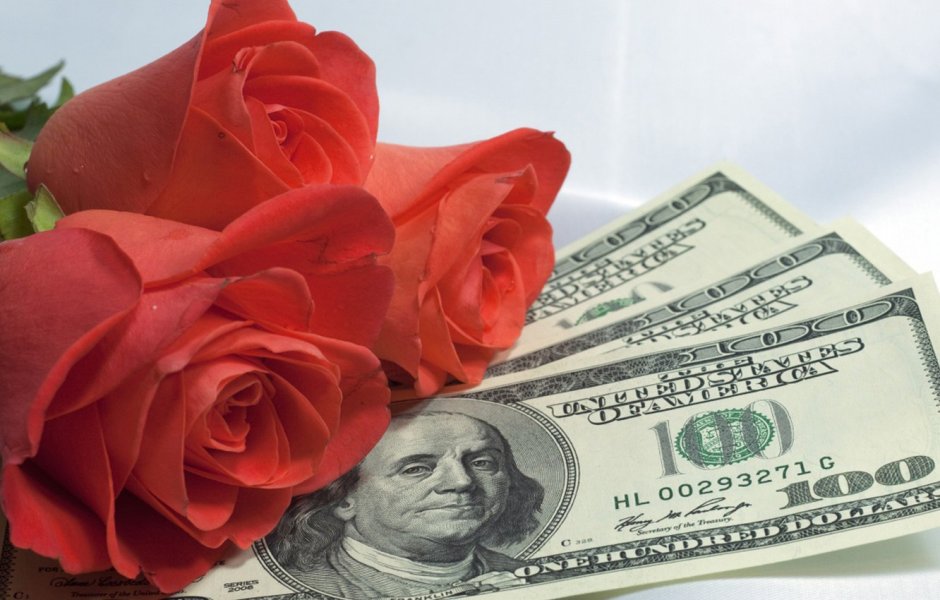 Красивые цветы и деньги