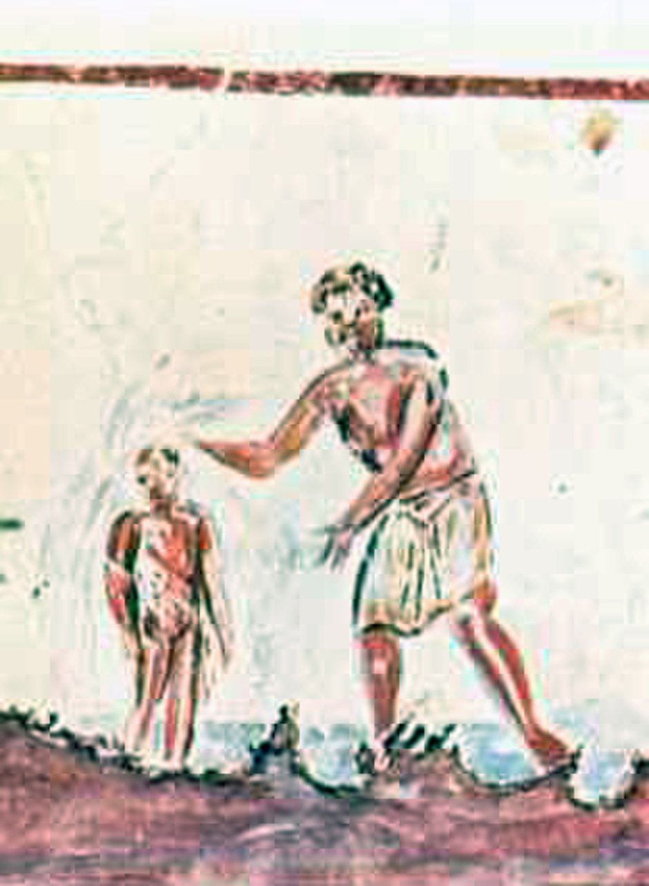 Фрески римских катакомб 3 век крещение