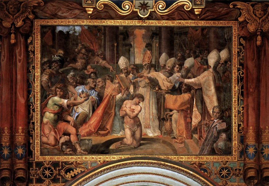 Фреска «крещение Константина»