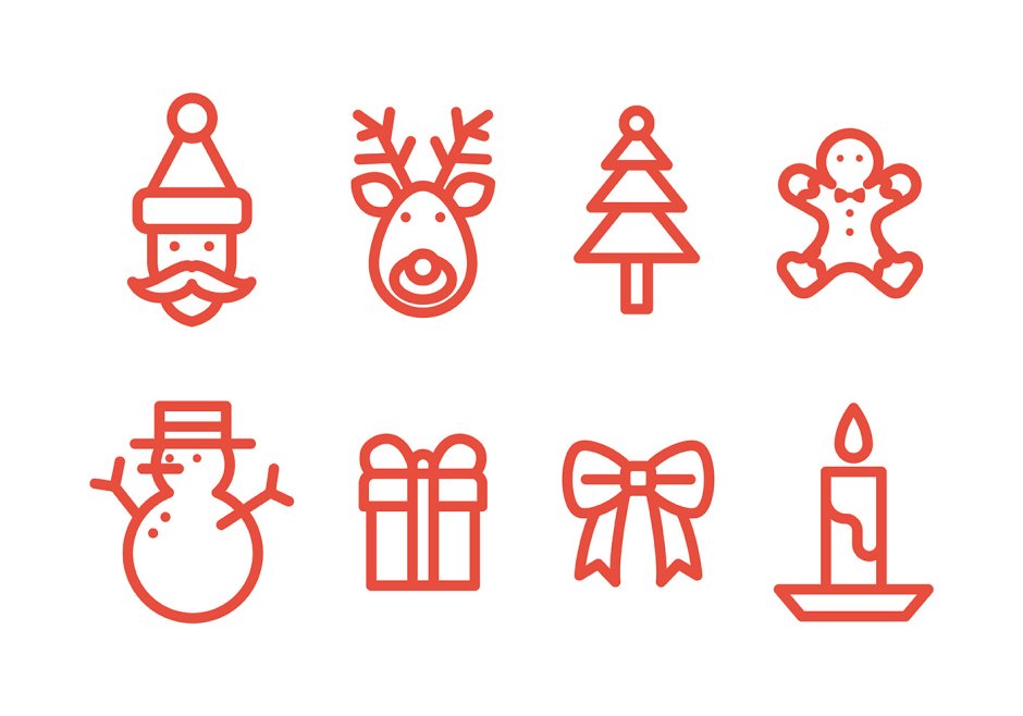 Стильные Рождественские символы