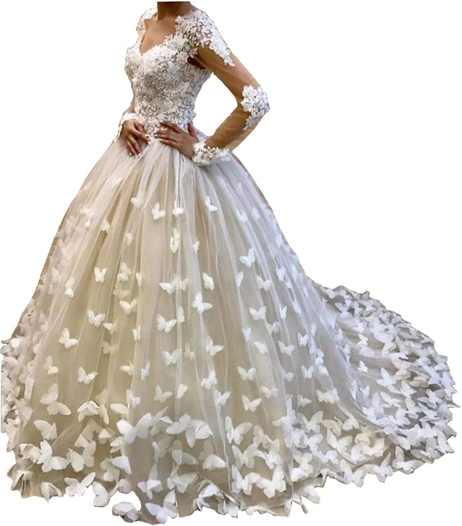 Свадебное платье из бабочек