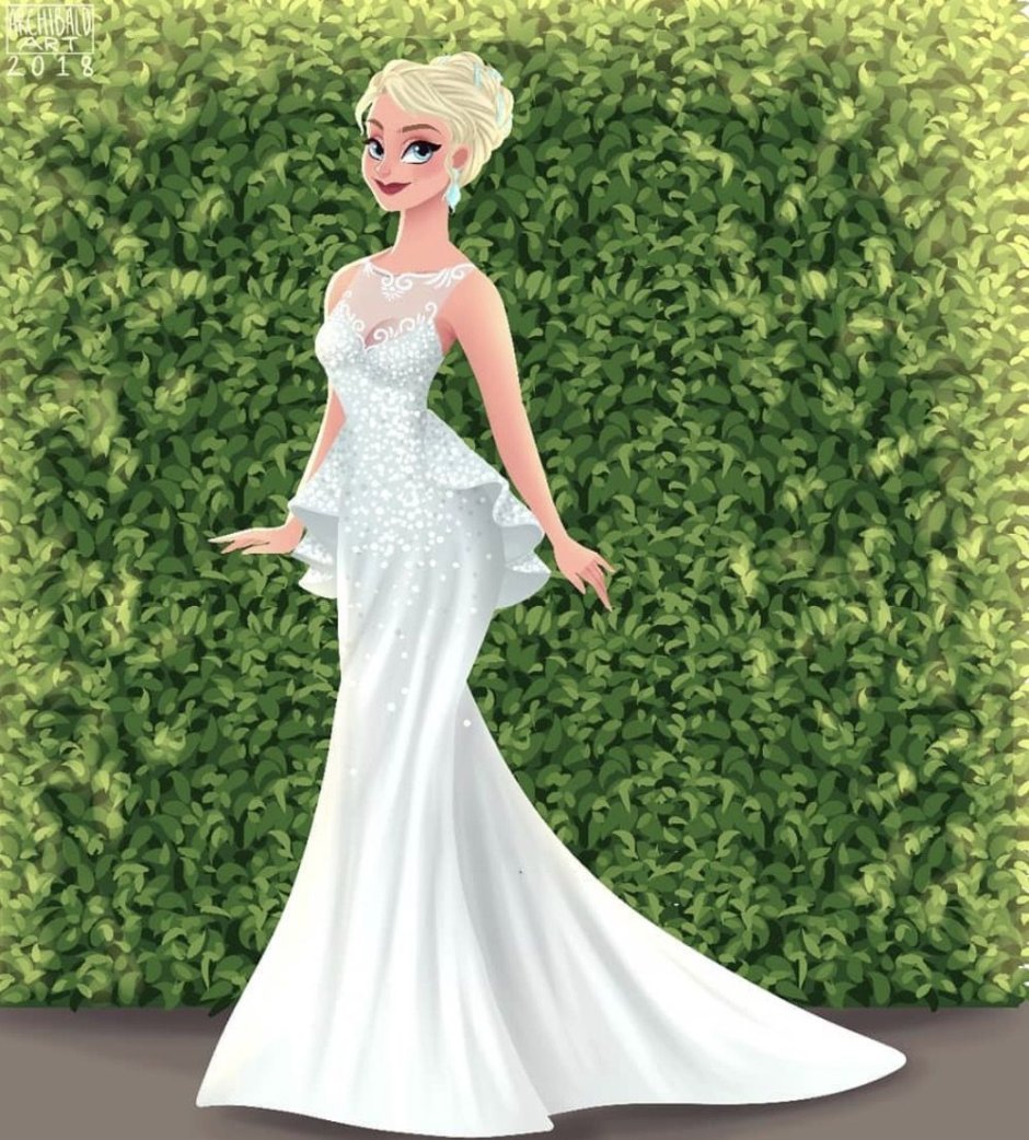 Эльза в свадебном платье