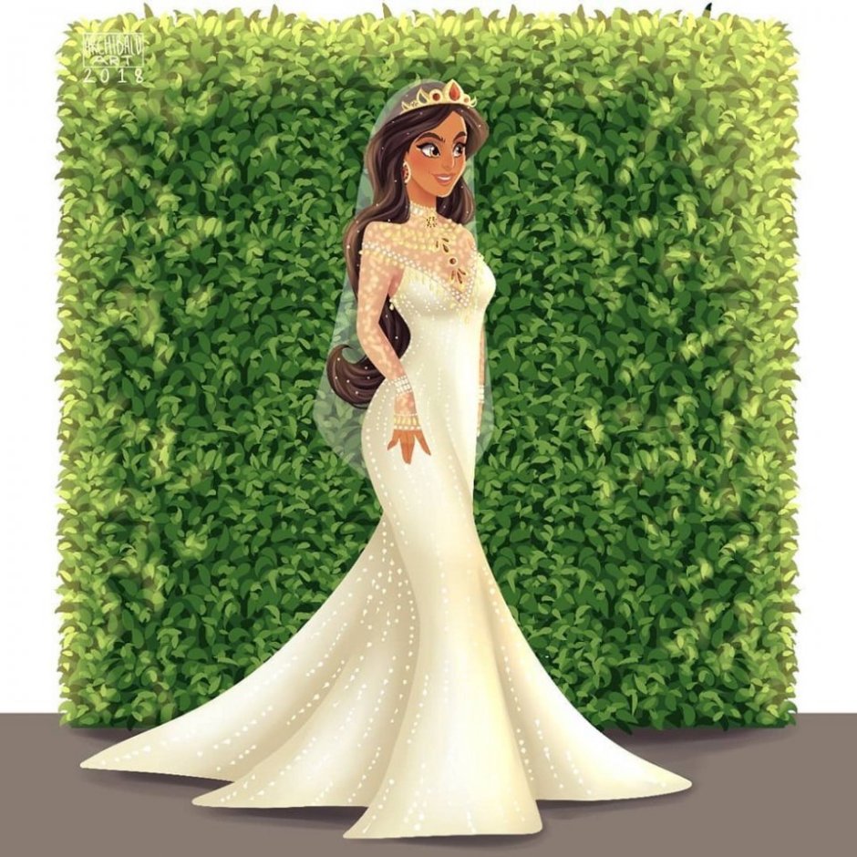 Принцесса Жасмин в свадебном платье