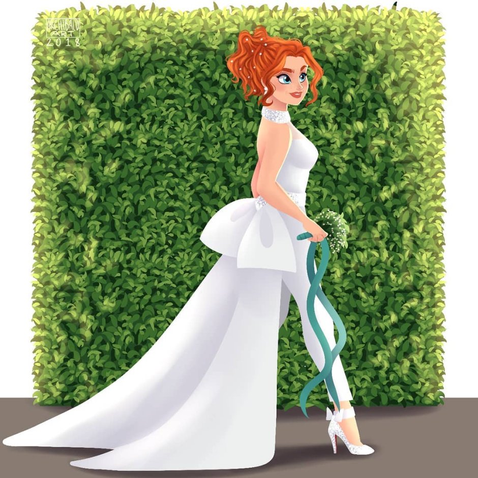 Принцесса Мерида в свадебном платье