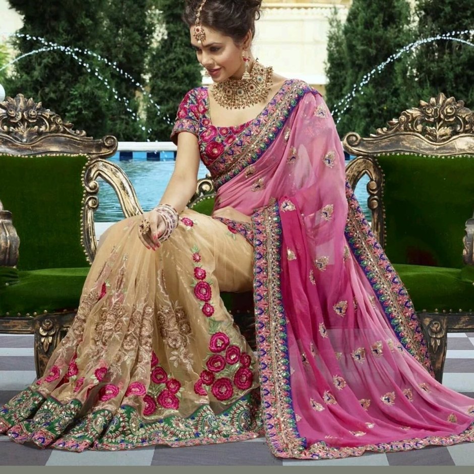 Индийское платье Сари для подружки невесты