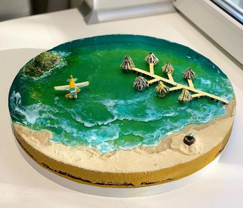 Торт остров с пальмами