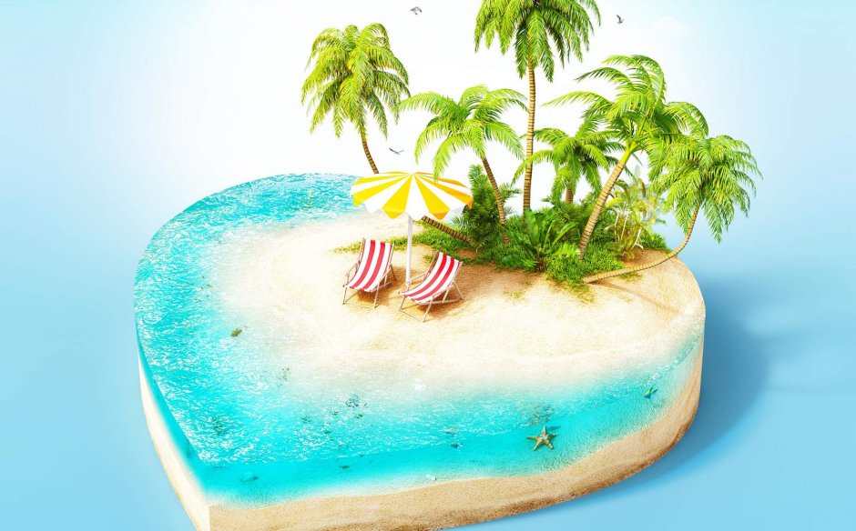Торт тематика пляж