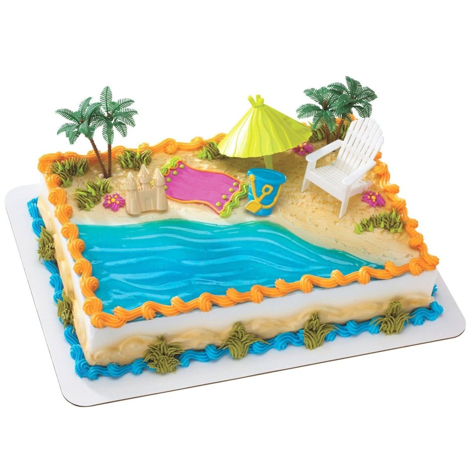 Торт с пляжной тематикой