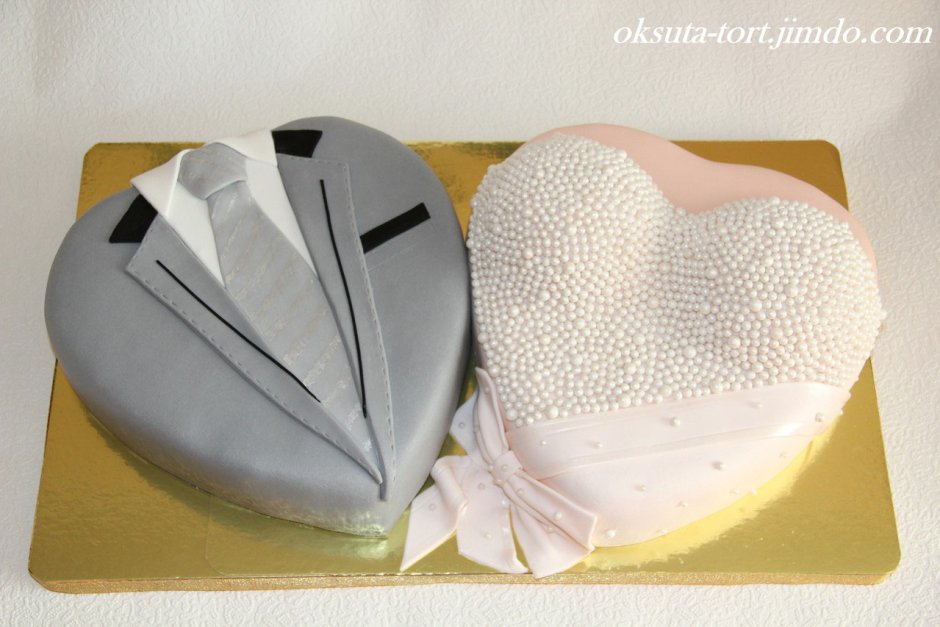Торт два сердца на свадьбу