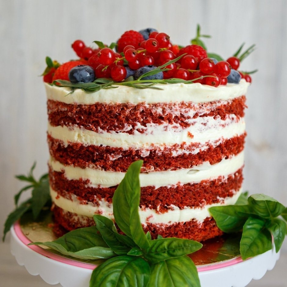 Голый торт красный бархат