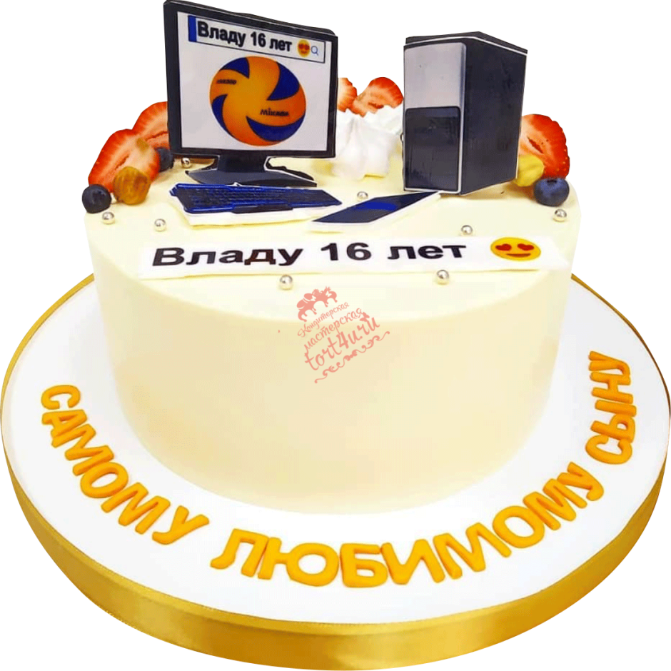 Торт с логотипом компании программиста