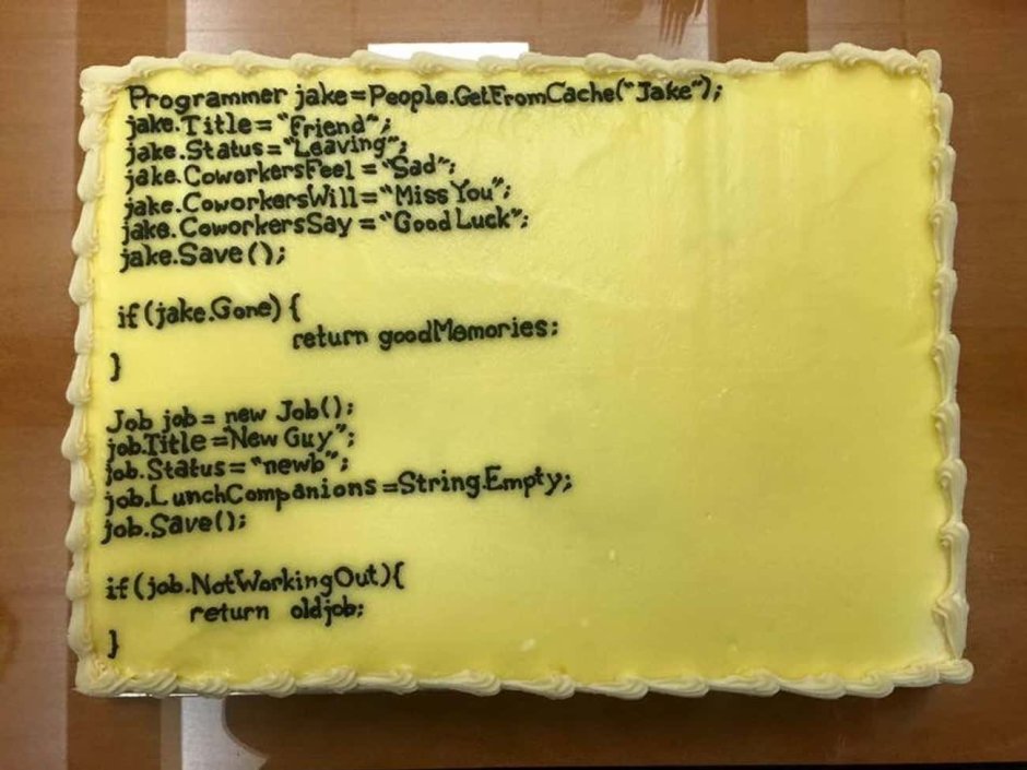 Торт для программиста с кодом
