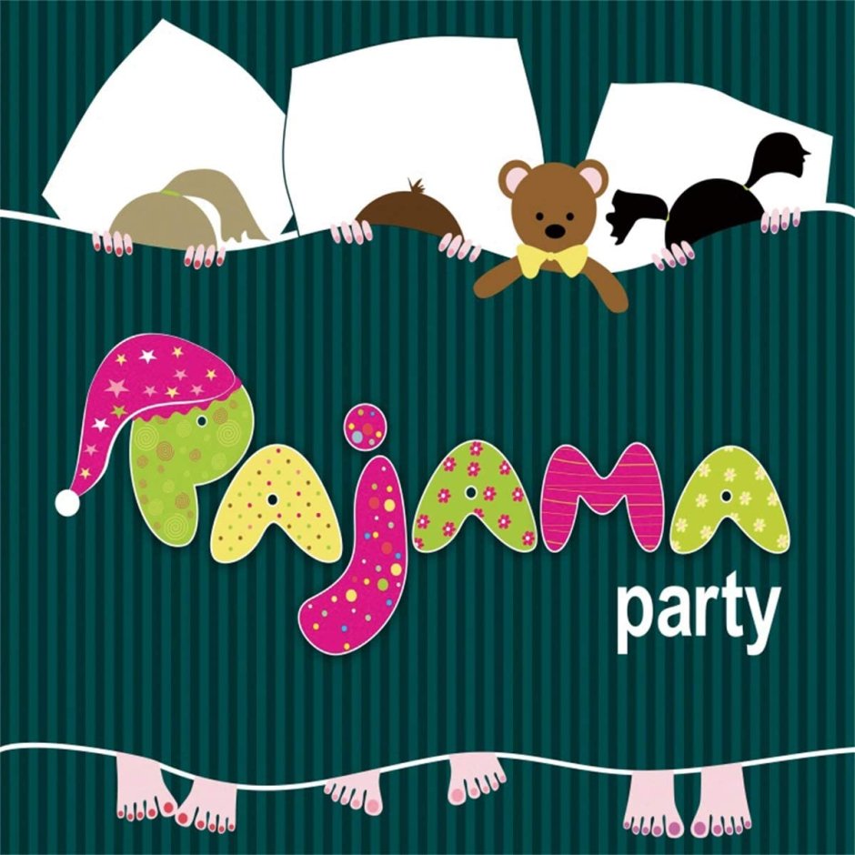 Пригласительные на пижамную вечеринку для детей