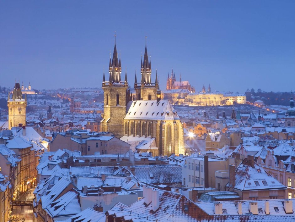 Прага Чехия зимняя