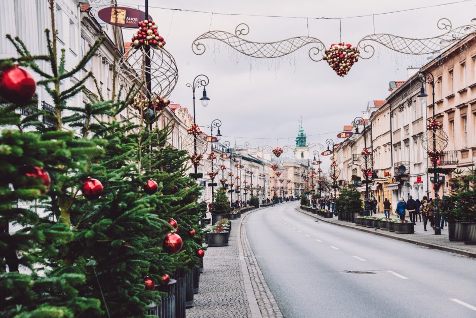 Украшение в Польше на Рождество