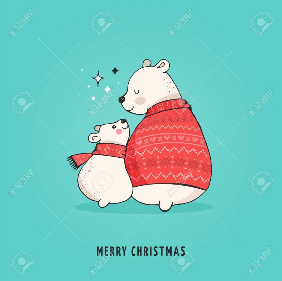 Милая открытка Merry Christmas