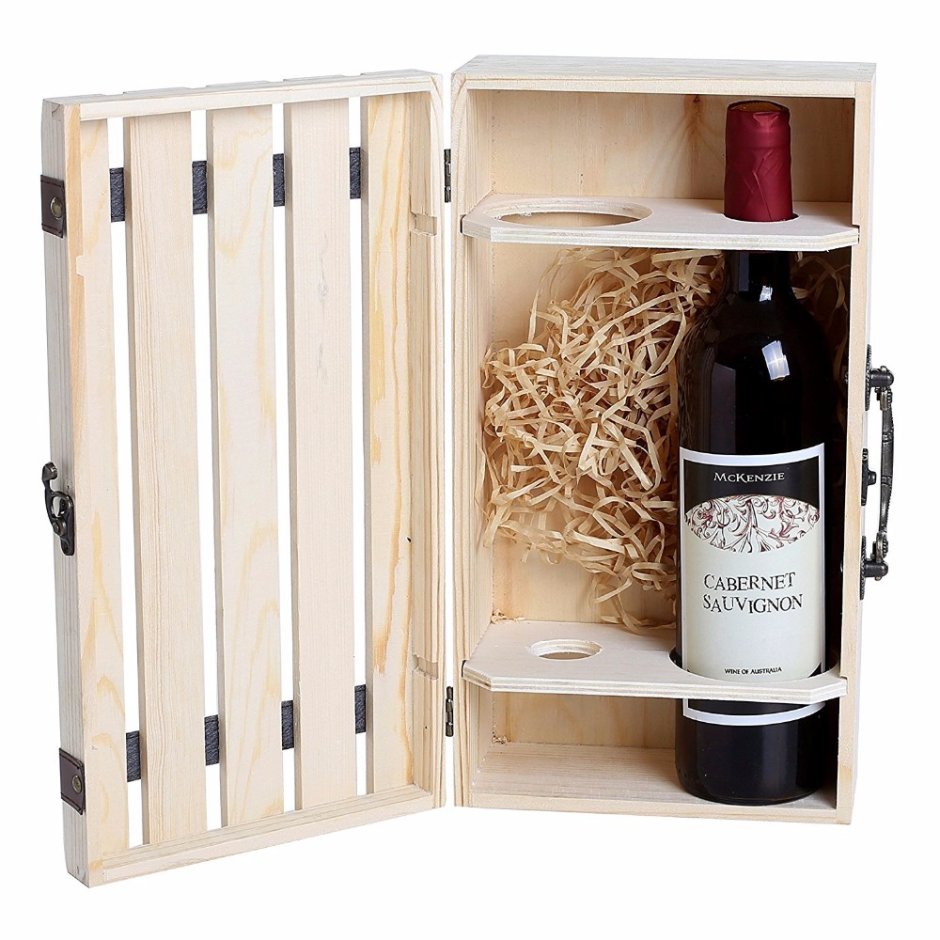 Ящик для вина со стружкой