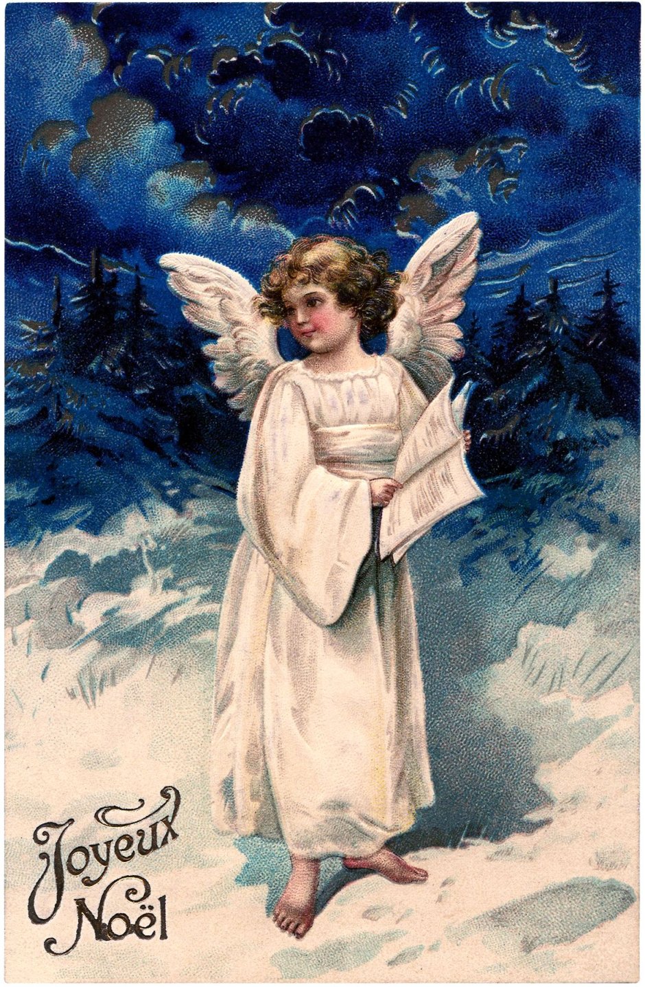 Старинные Рождественские открытки с ангелами
