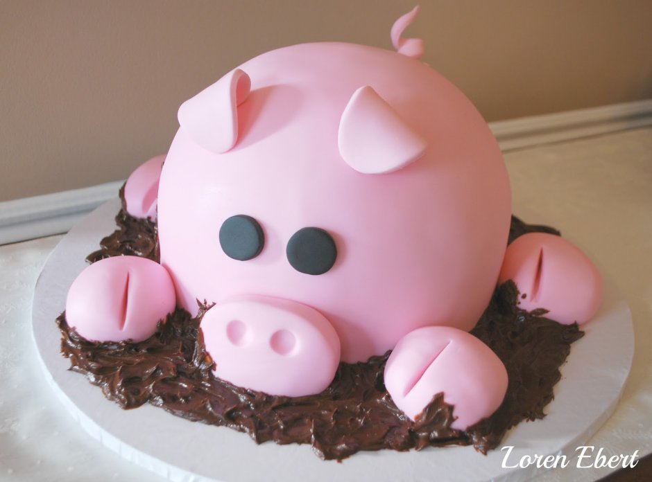 Торт со свинками в шоколаде