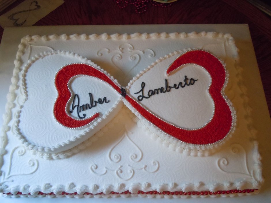 Торт двойное сердце на годовщину свадьбы