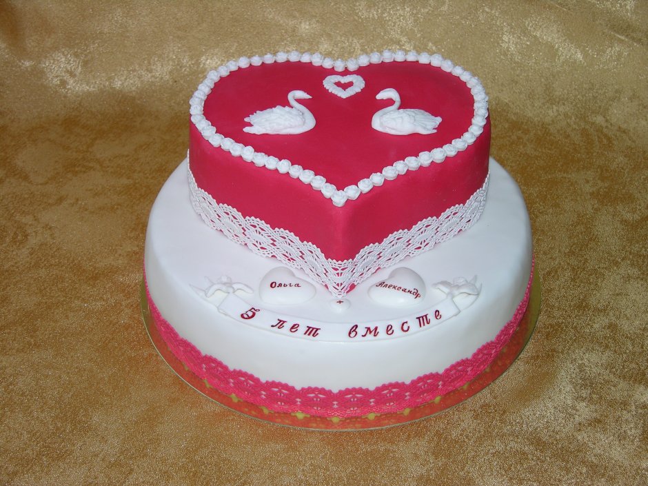 Торт сердце на годовщину свадьбы