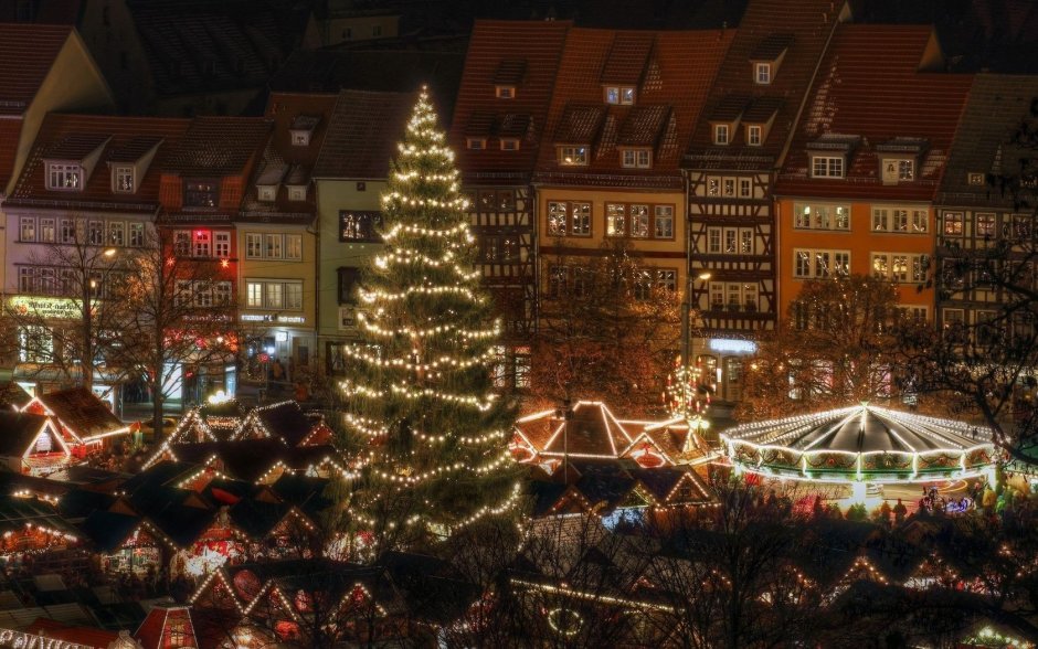 Эрфурт Германия Рождество