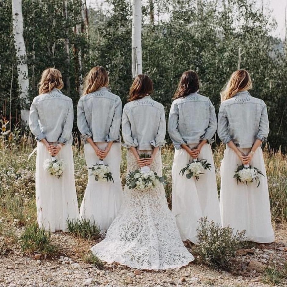 Платье для подружки невесты в джинсовом стиле