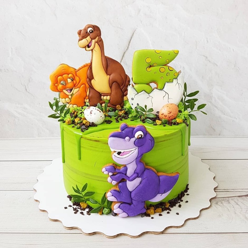 Пряничные динозавры на тортик
