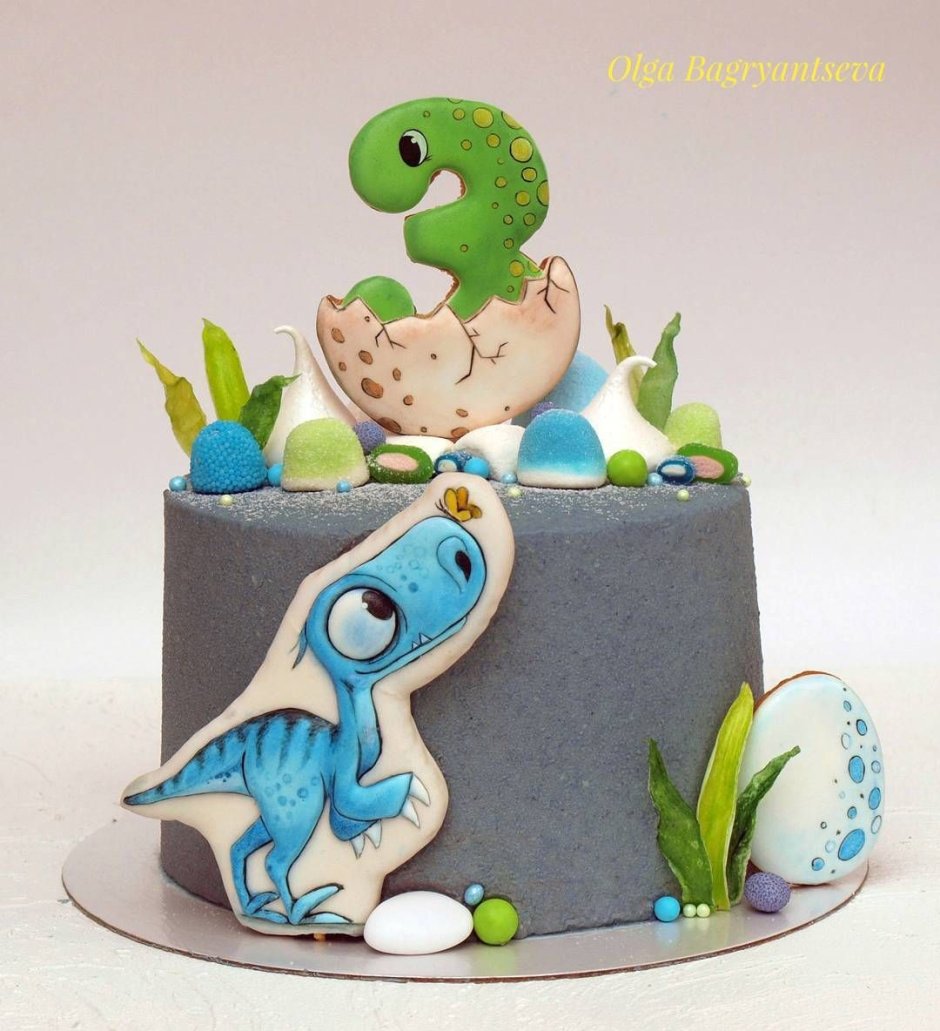 Украшение торта для мальчика динозавры